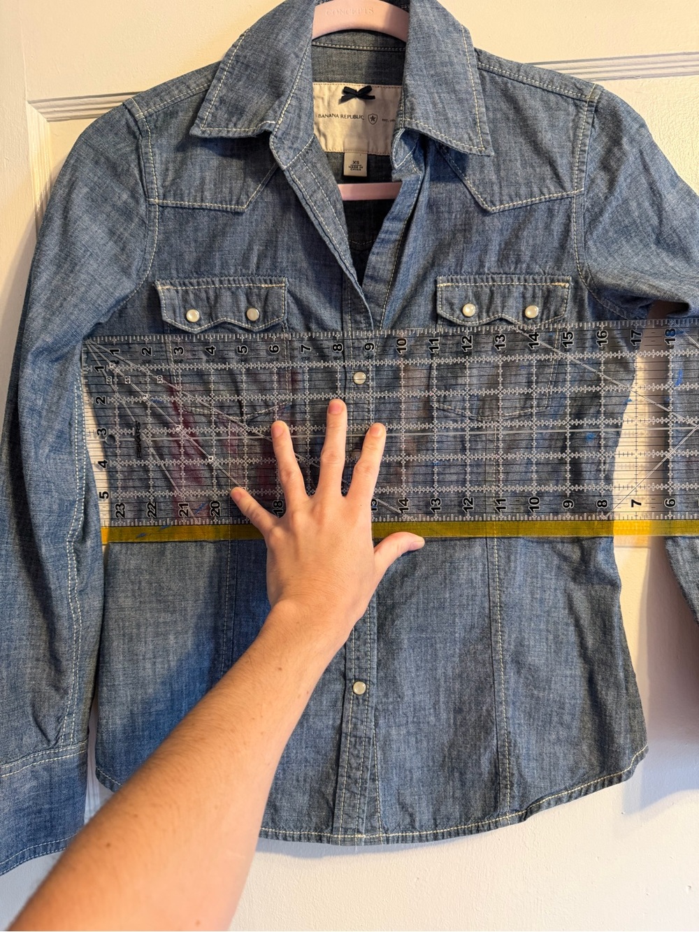 Denim Western Pearl Snap Front Shirt - Picture 3 of 7